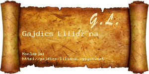 Gajdics Liliána névjegykártya